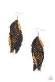 Paparazzi Accessories - Winging Off The Hook - Black - Earrings