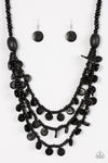 Paparazzi Accessories - SAFARI SAMBA - BLACK WOODEN NECKLACE