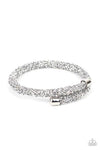 Paparazzi Accessories - Roll Out the Glitz Silver Bracelet Life of the Party Exclusive