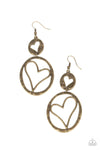 Enchanting Echo - Brass Earrings - Paparazzi Accessories