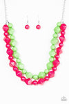 Paparazzi Accessories  - Rio Rhythm Multi (Pink & Green) Necklace