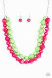 Paparazzi Accessories  - Rio Rhythm Multi (Pink & Green) Necklace